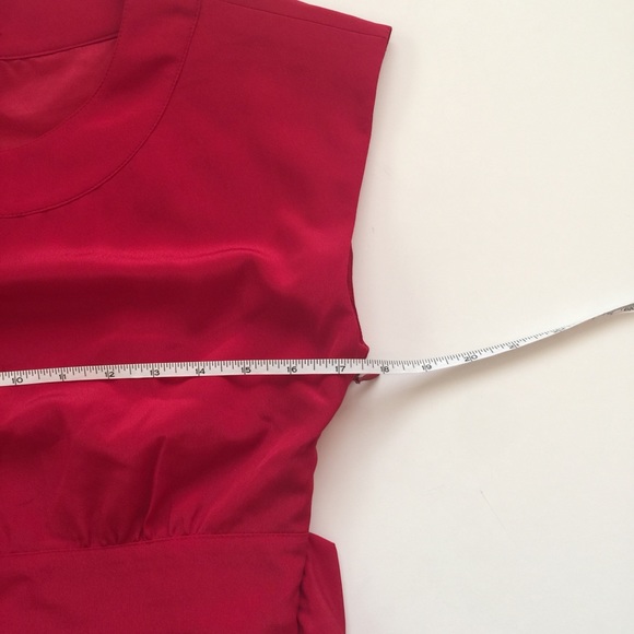 Gianni Bini Red Silk like Back Sash Dress Size 2 - Picture 4 of 8